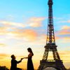 Marriage Proposal In Paris Silhouette paint by numbers