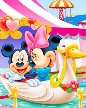 Micky And Minnie In Love paint by numbers