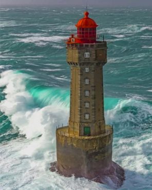 Phare De La Jument Lighthouse France paint by numbers