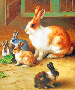 Rabbits paint by numbers