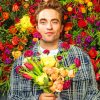 Robert Pattinson And Colorful Flowers paint by numbers