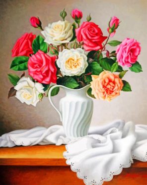 Roses Vase paint by numbers