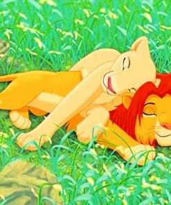 Sleepy Nala And Simba paint by numbers