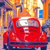 Vintage Red Beetle paint by numbers