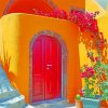 Yellow House Santorini paint by numbers