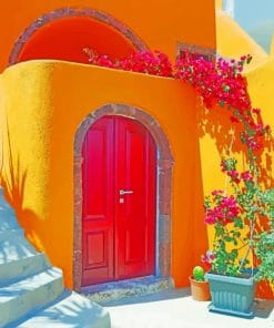 Yellow House Santorini paint by numbers