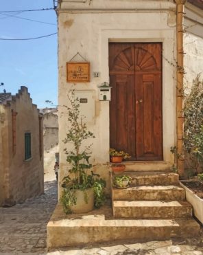 Aesthetic Brown Wooden Door paint by numbers