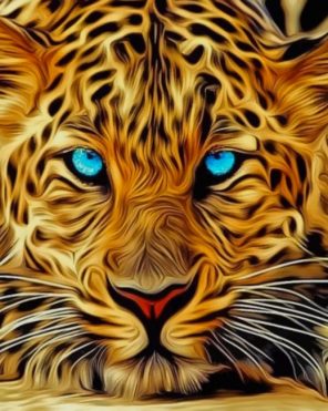 Aesthetic Tiger With Blue Eyes paint by numbers