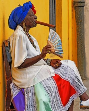 Black Woman Smoking Paint by numbers