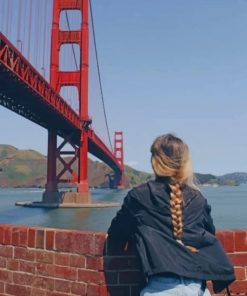 Blondy Watching Golden Gate Bridge paint by numbers