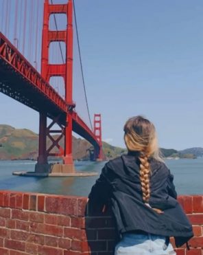 Blondy Watching Golden Gate Bridge paint by numbers