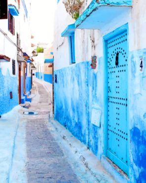 Blue Aesthetic Greece paint by numbers