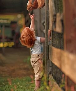 Boy Playing With A Goat Paint by numbers