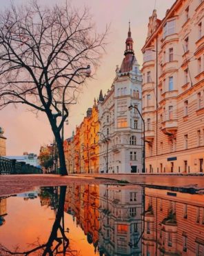 Buildings Water Reflection Paint by numbers