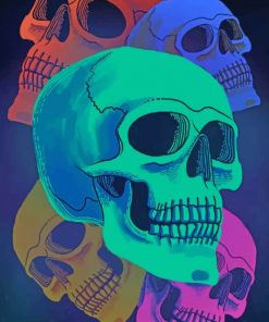 Colorful Skulls paint by numbers