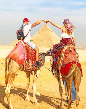 Couple In Egypt Pyramid Of Giza Paint by numbers