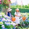 Girls In A Flowers Garden Paint by numbers