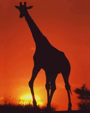 Giraffe Silhouette paint by numbers