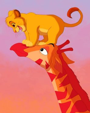 Lion King And Giraffe paint by numbers