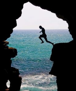 Man Jumping From Hercules Cave Tangier paint by numbers