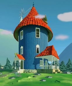 Moomins Cartoon House Paint by numbers