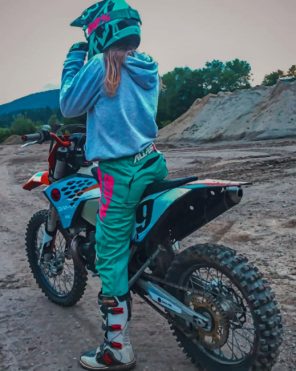 Motocross Girl paint by numbers