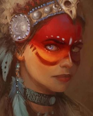 Native American Lady Paint by numbers