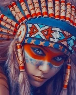 Native American Girl paint by numbers