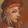 Vintage Native Girl paint by numbers