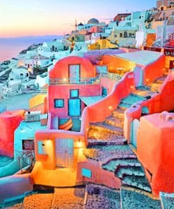 Oia Village Santorini paint by numbers