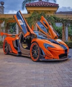 Orange Lamborghini paint by numbers