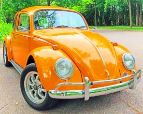 Orange Volkswagen Bug paint by numbers