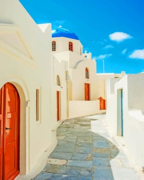 Santorini Streets paint by numbers