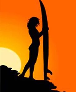 Surfer Silhouette Paint by numbers