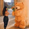 Teddy Bear Giving Flowers To A Lady paint by numbers