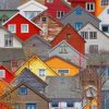 Voss norway Colorful Houses Paint by numbers