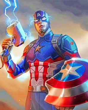 Captain America paint by numbers