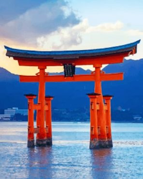 Itsukushima Shrine Japan Paint by numbers