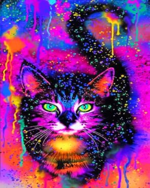 Abstract Cat animals paint by numbers