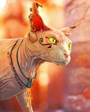 Aesthetic Egyptian Cat Paint by numbers