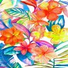 Bright Tropical Flowers Paint by numbers