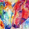 Colorful Horses paint by numbers