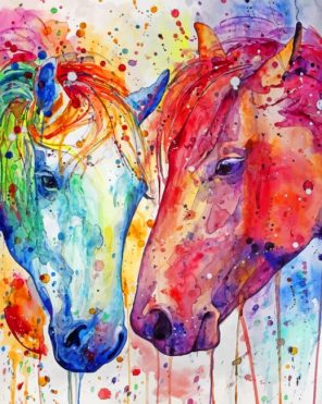 Colorful Horses paint by numbers