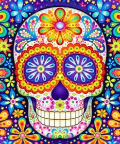 Colorful Skull Paint by numbers