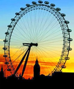 Ferris Wheel Silhouette paint by numbers