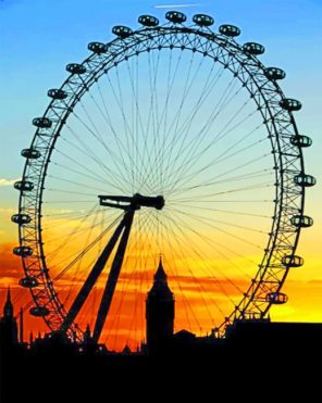 Ferris Wheel Silhouette paint by numbers