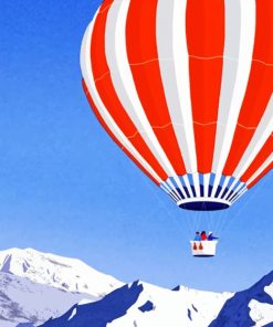 Flying Hot Air Balloon paint by number