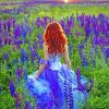 Girl In lavender Field paint by numbers