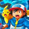 Pokemon Ash And Pikachu paint by numbers