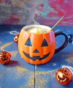 Pumpkin CupPumpkin Cup paint by numbers